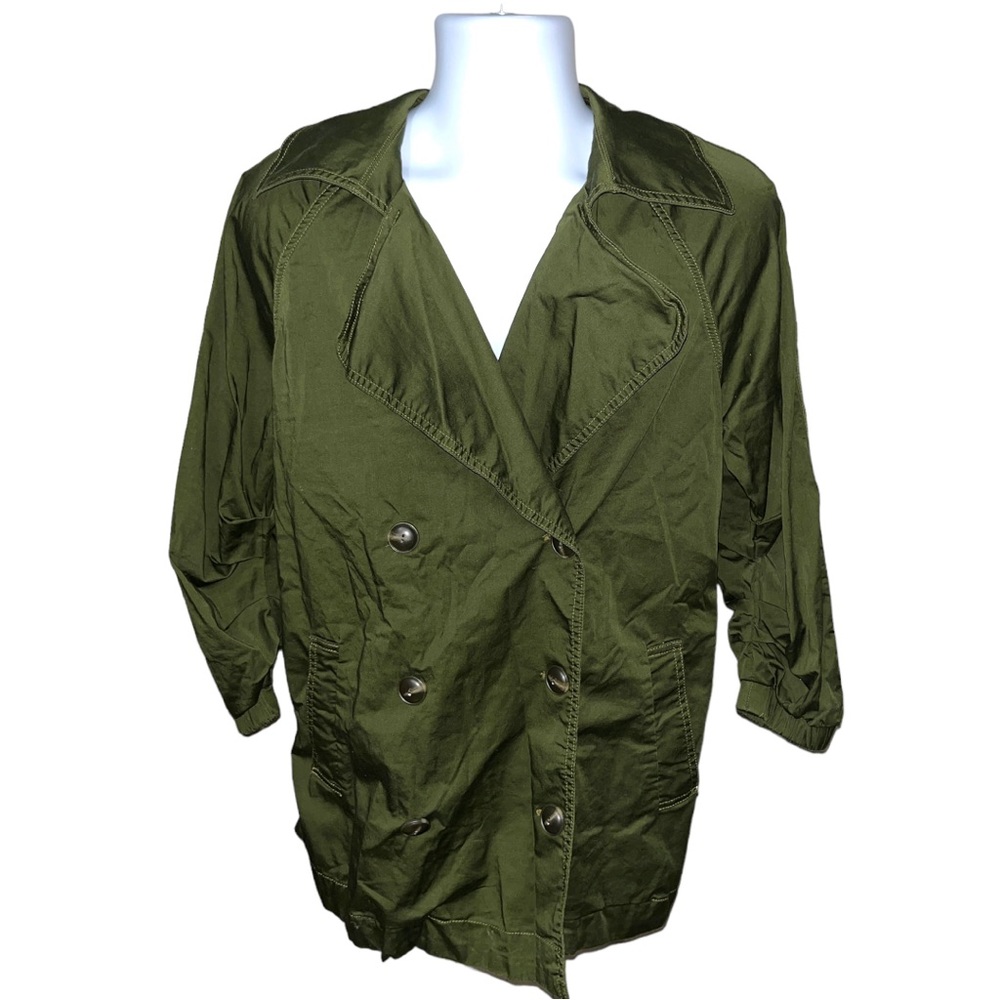 Women's Cabi Expedition Green Military Style Double Breasted Jacket - S
